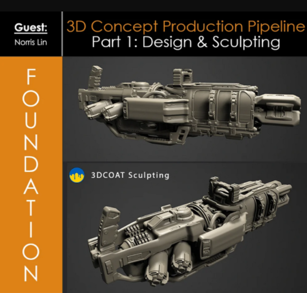 Foundation Patreon – 3D Concept Production Pipeline Part 1: Design & Sculpting with Norris Lin (Premium)