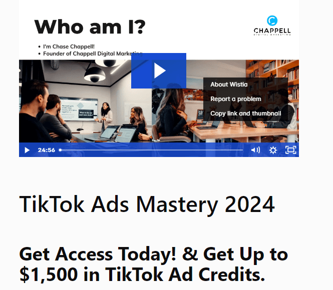 Chase Chappell – TikTok Ads Mastery 2024 (Premium)