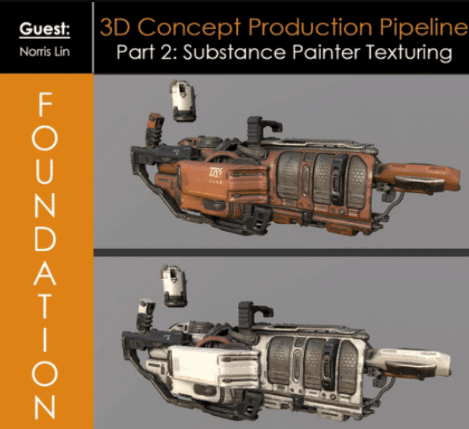 Foundation Patreon – 3D Concept Production Pipeline Part 2: Substance Painter Texturing with Norris Lin (Premium)