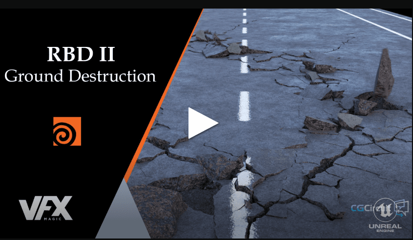 Houdini RBD II – Ground Destruction: Learn Ground Cracks & Import Into Unreal Engine (Premium)