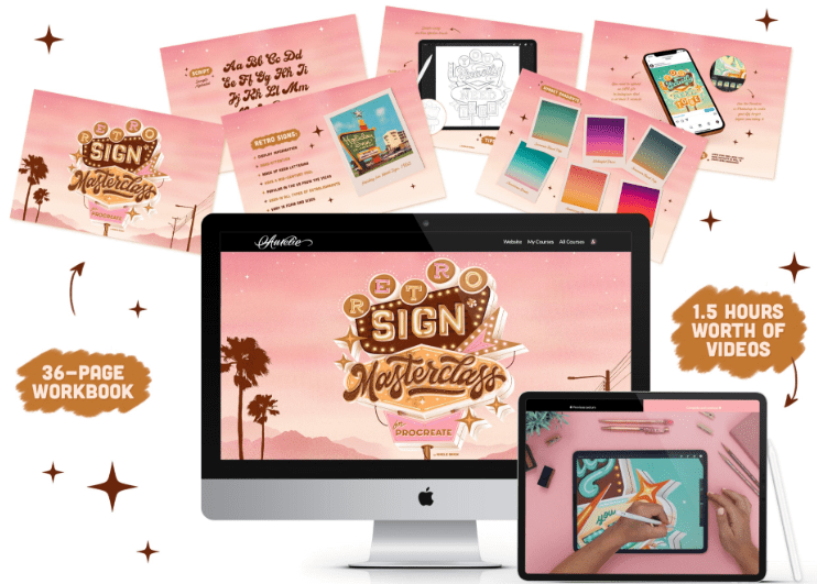 Aurelie Maron – Retro Sign Masterclass for Procreate (Premium)