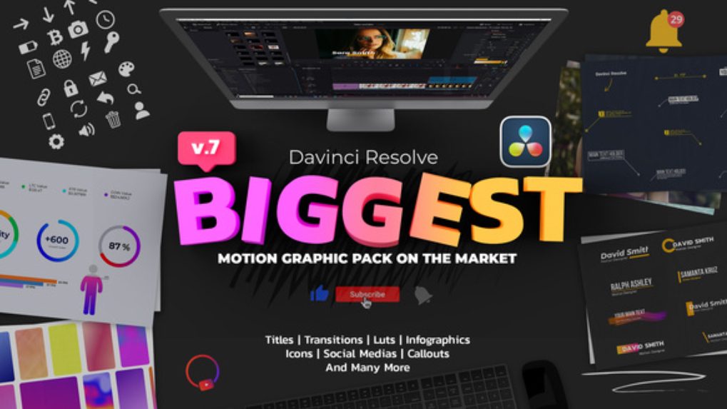 Videohive Graphics Pack for Davinci Resolve (Premium)