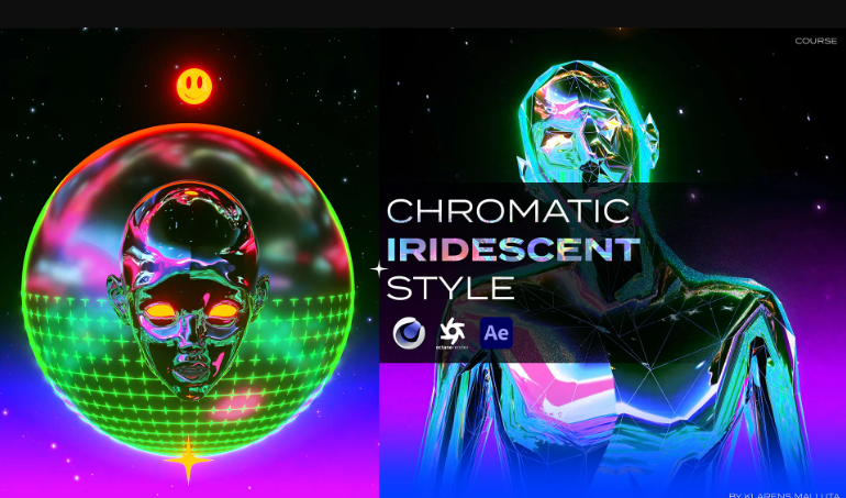 3D Chromatic Iridescent Animation Style in Cinema4D Octane Rende (Premium)