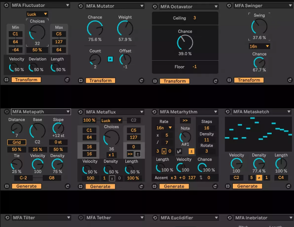 Manifest Audio MIDI Toolset 001 (Max for Live Device)  (Premium)