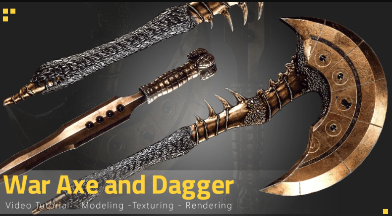 Flipped Normals – Axe & Dagger – Tutorial Full Process (Premium)