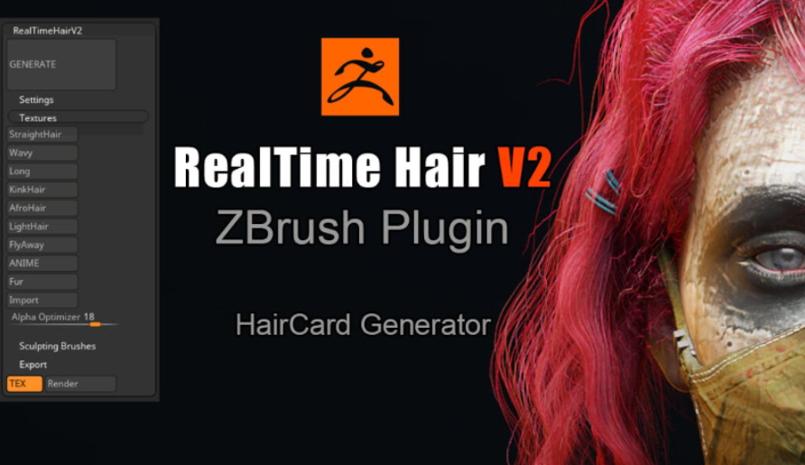 Real-time Hair V2 ZBrush Plugin (Premium)