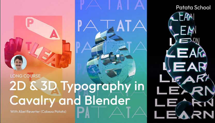 Patata School – 2D & 3D Typography in Cavalry and Blender (Premium)